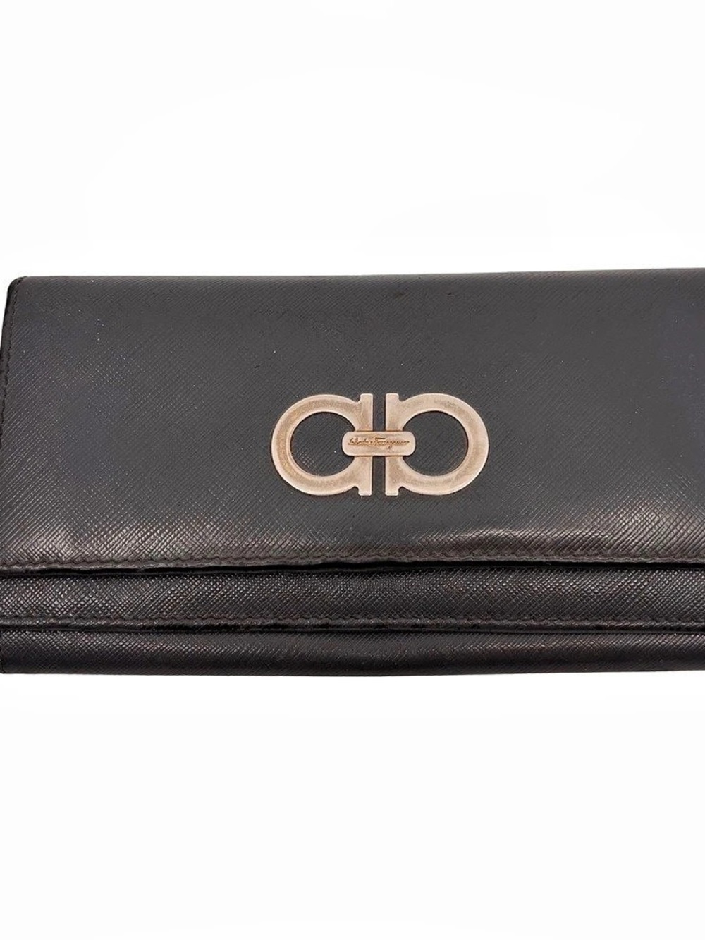 Salvatore Ferragamo Gancini Continental Wallet Black